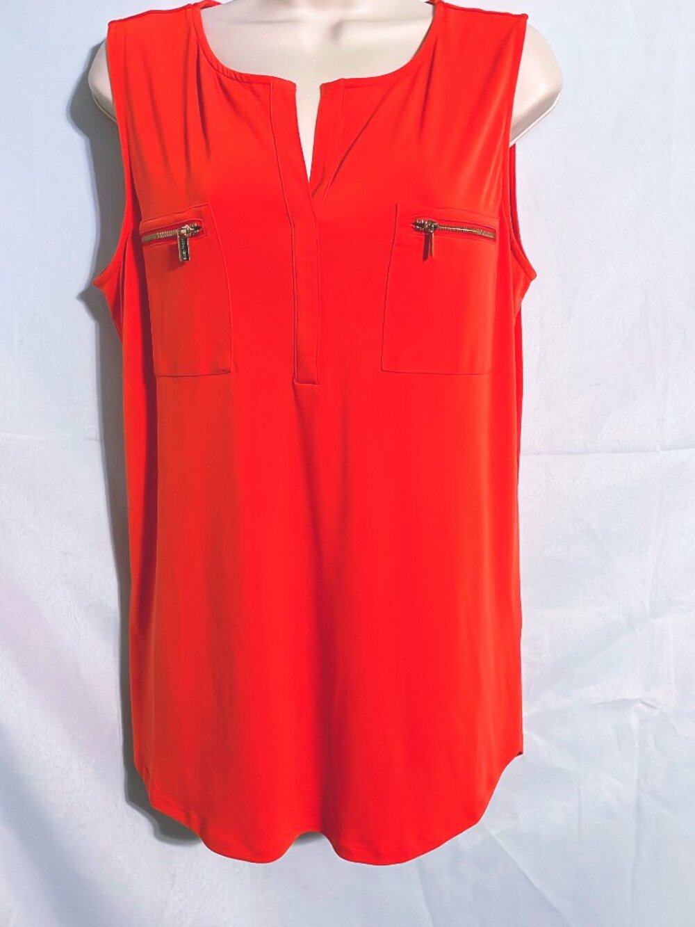Ellen Tracy Orange Sleeveless Top Size L